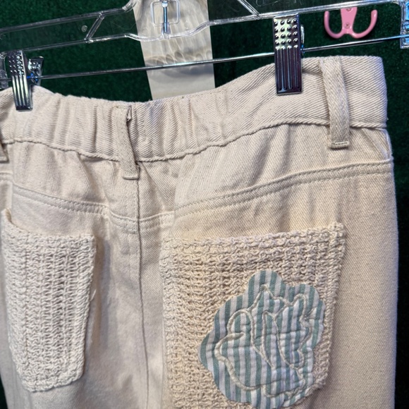 🌟SALE 132 Pol Cream Oatmilk Star Patches Boho Pant FIRM - Picture 5 of 11